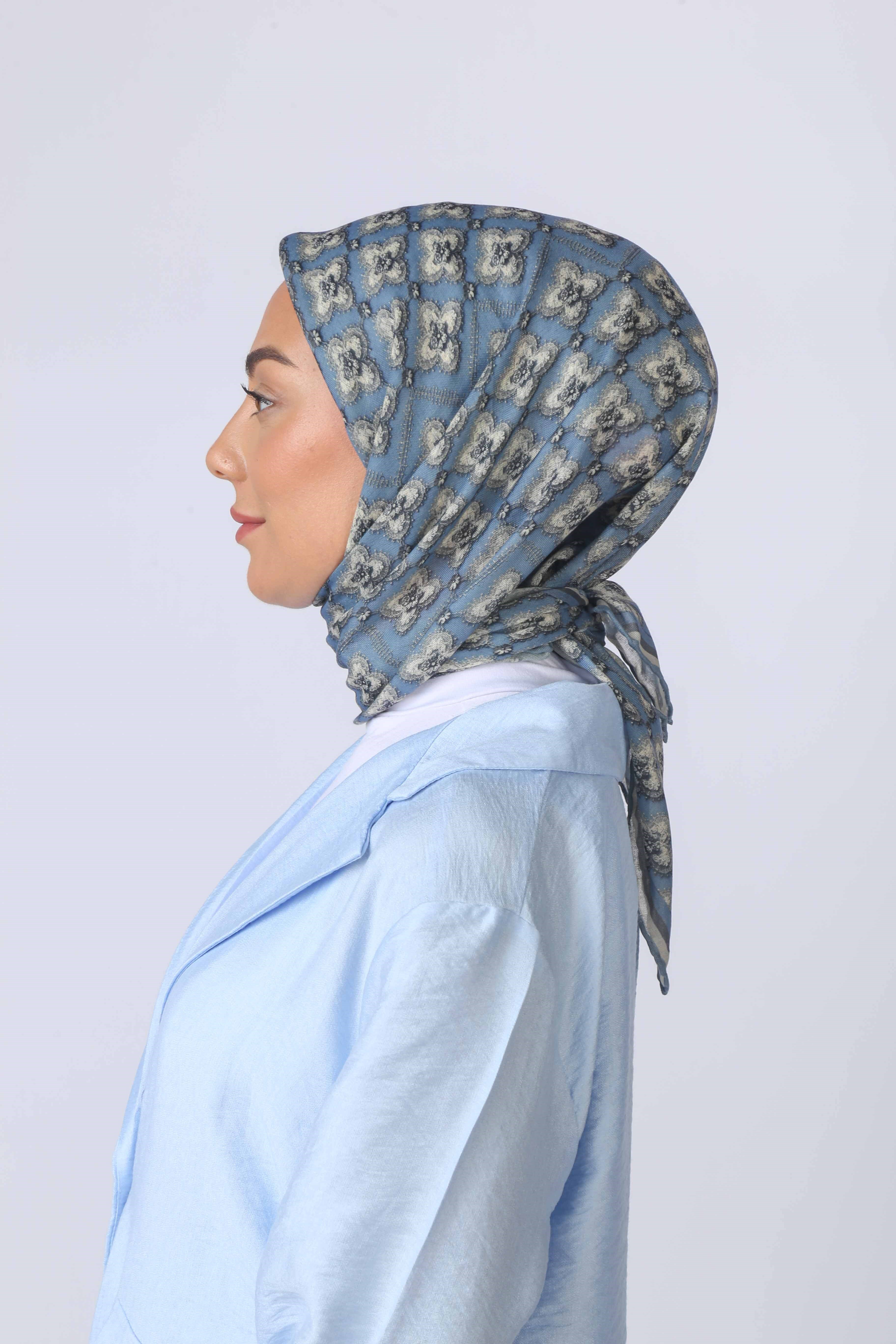 Locella Soft Pamuk Eşarp Mavi