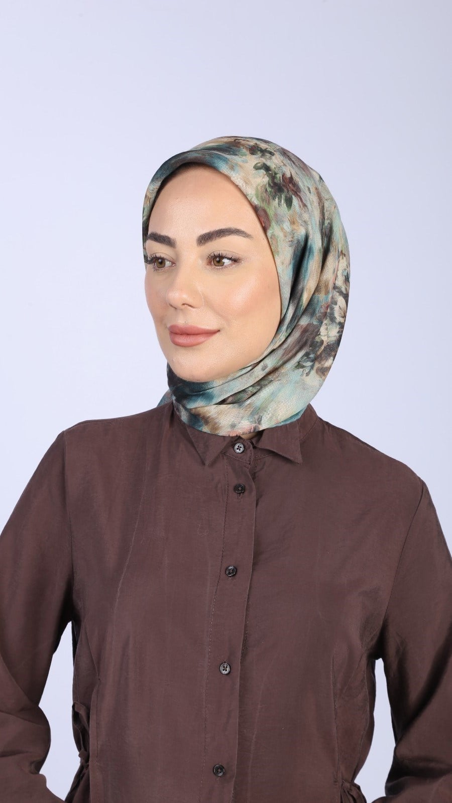 Locella Soft Pamuk Eşarp Petrol