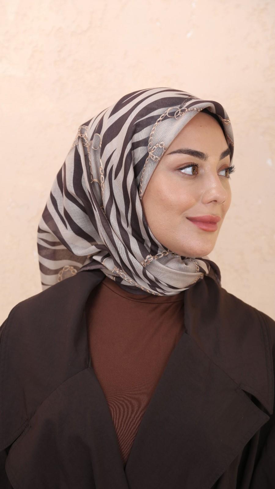 Locella Soft Pamuk Eşarp Kahve Bej-2