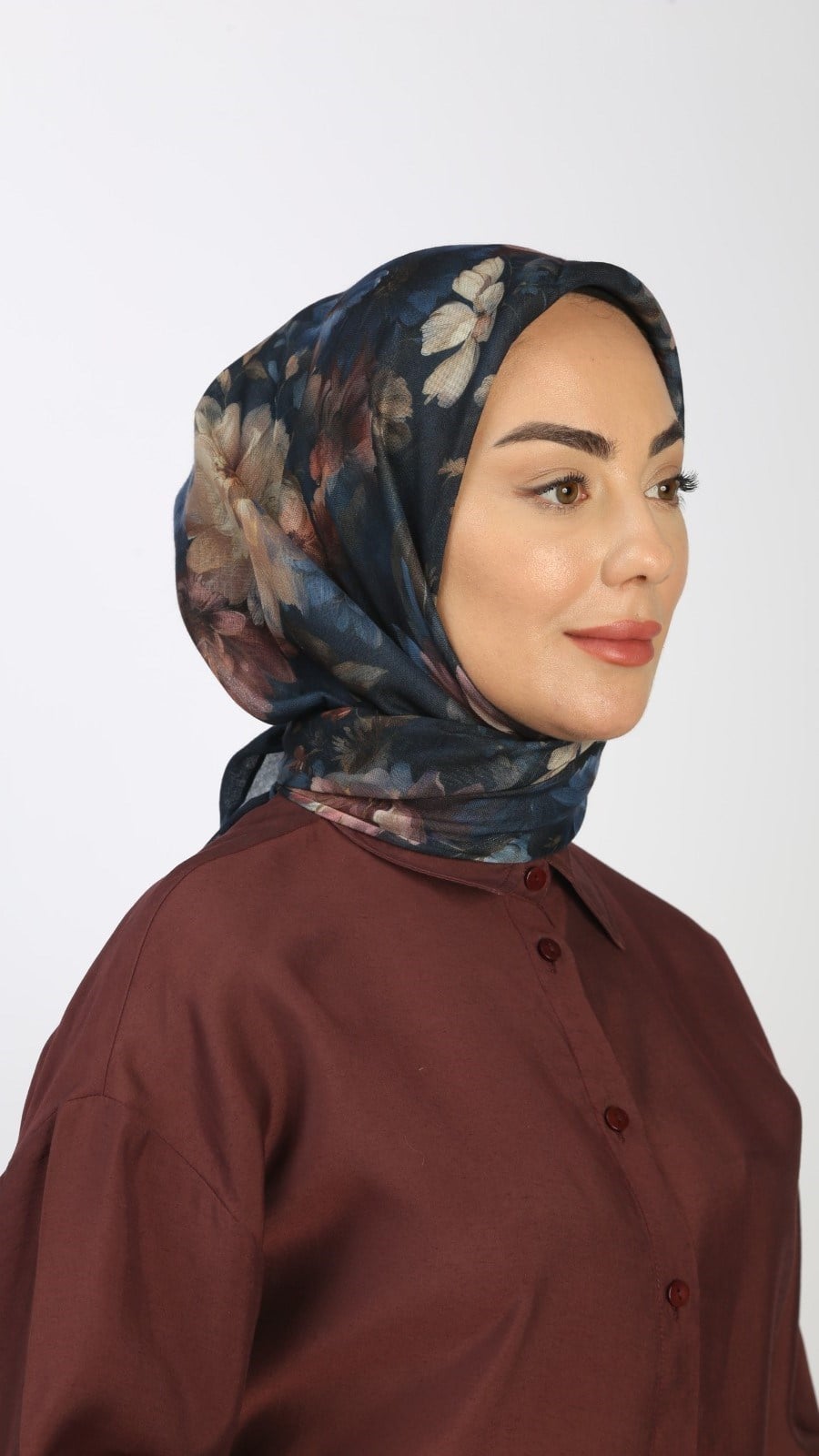 Locella Soft Pamuk Eşarp Lacivert
