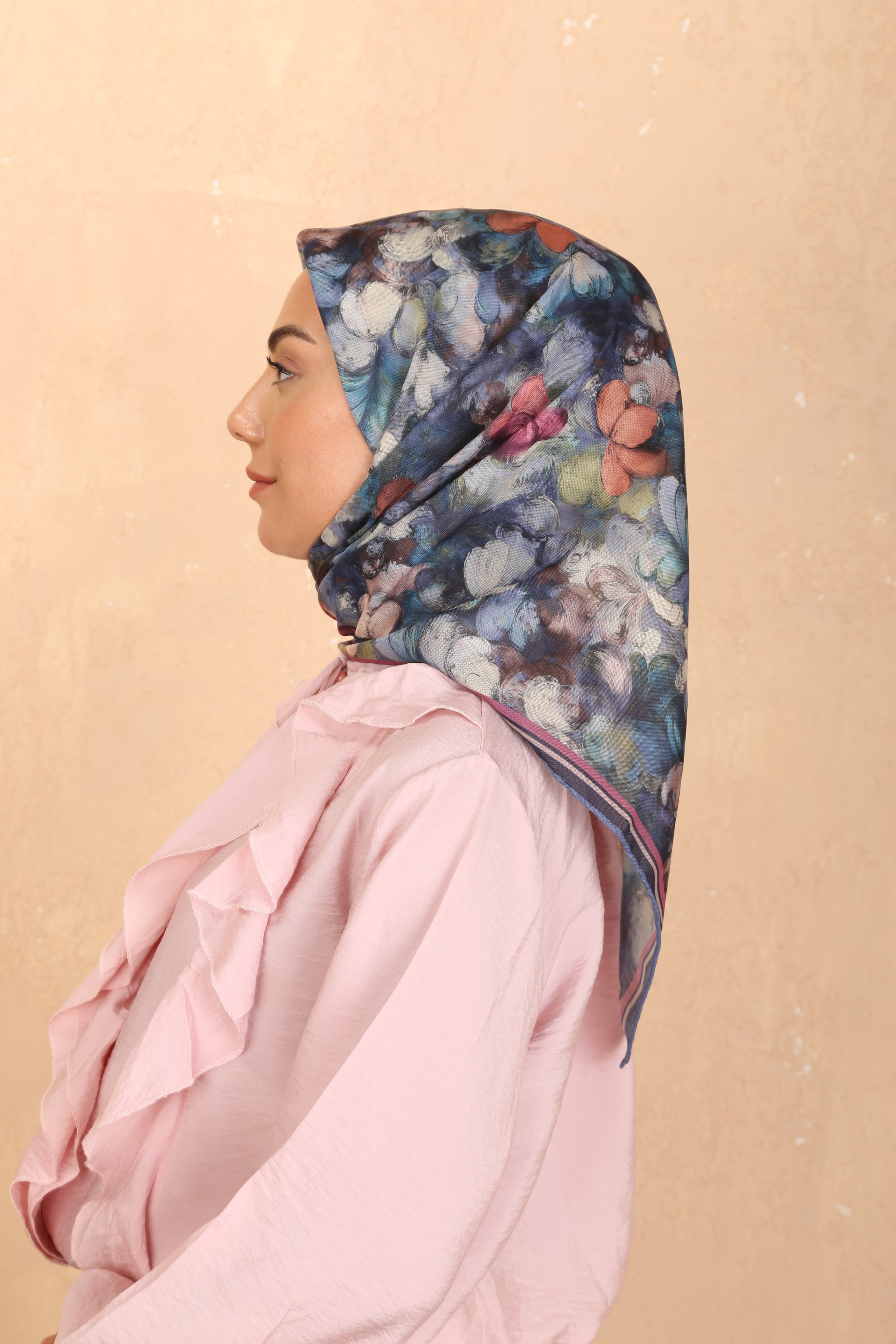 Locella Soft Pamuk Eşarp Lacivert