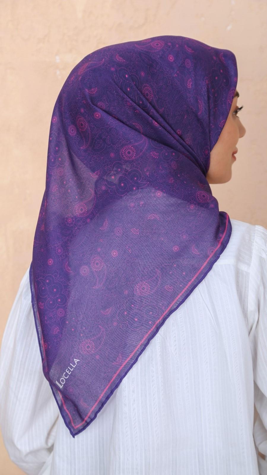 Locella Soft Pamuk Eşarp Mor-4