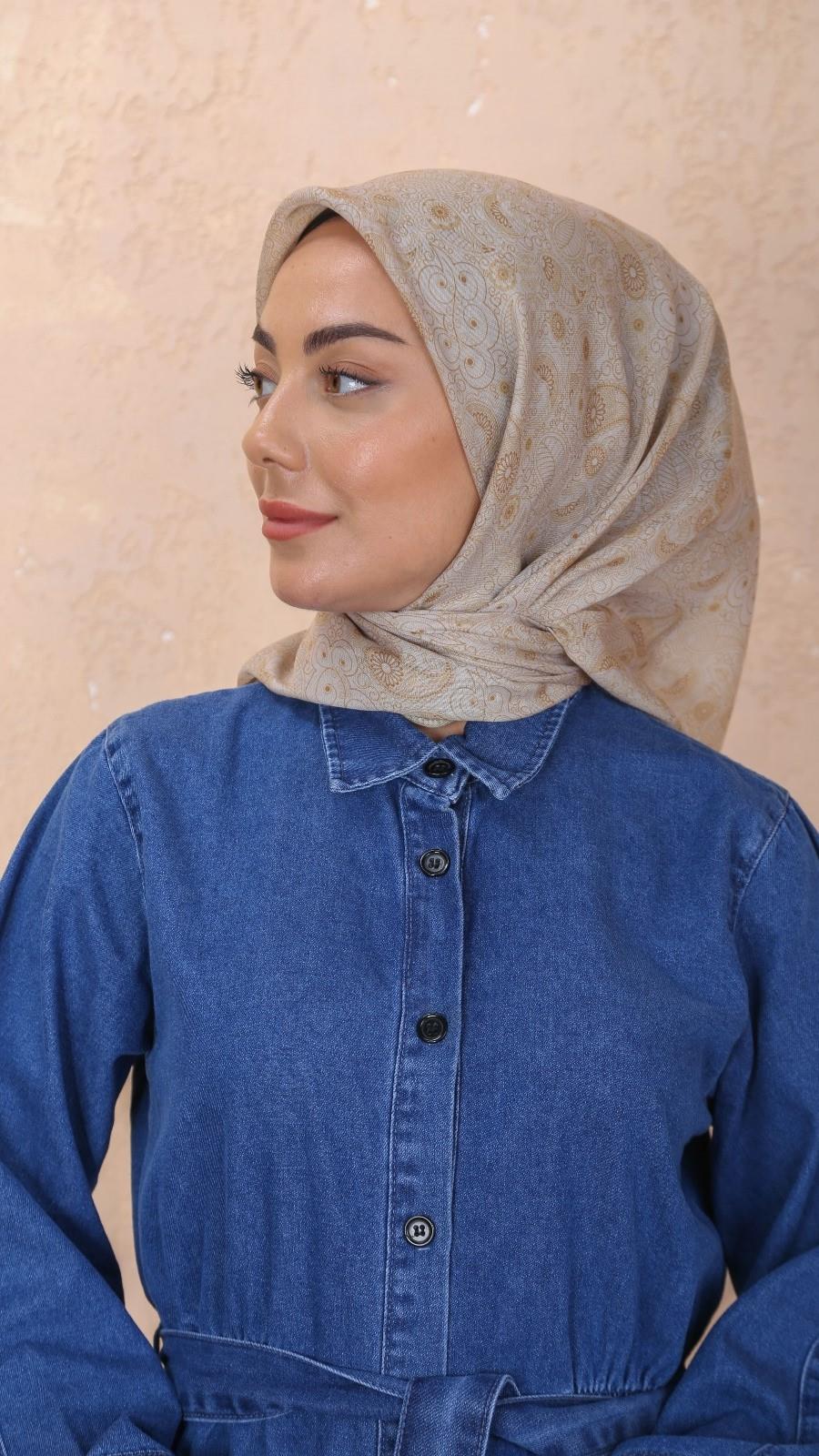 Locella Soft Pamuk Eşarp Hardal Sarısı-14