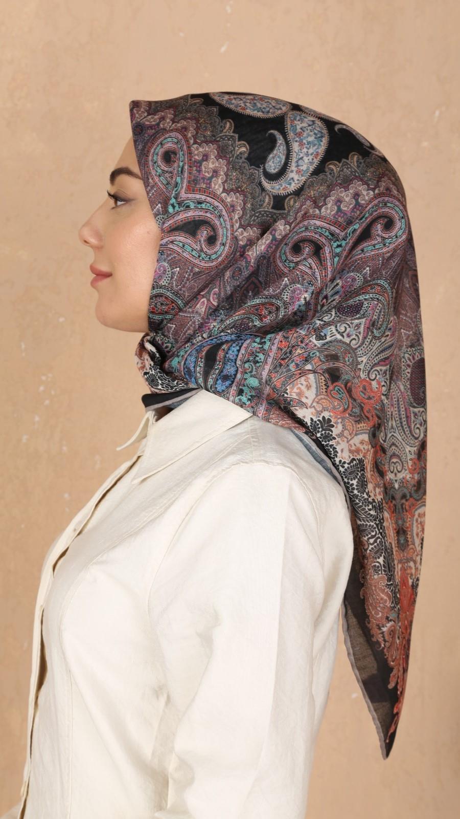 Locella Soft Pamuk Eşarp Siyah-3