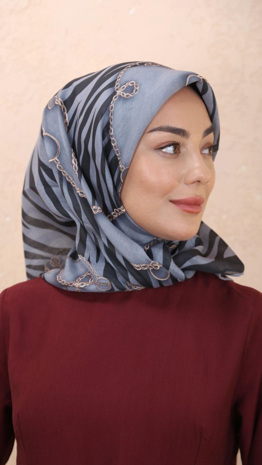 Locella Soft Pamuk Eşarp Gri-1