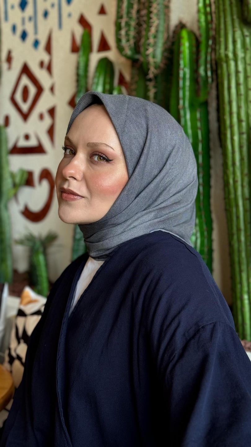 Locella Soft Pamuk Eşarp Gri-1