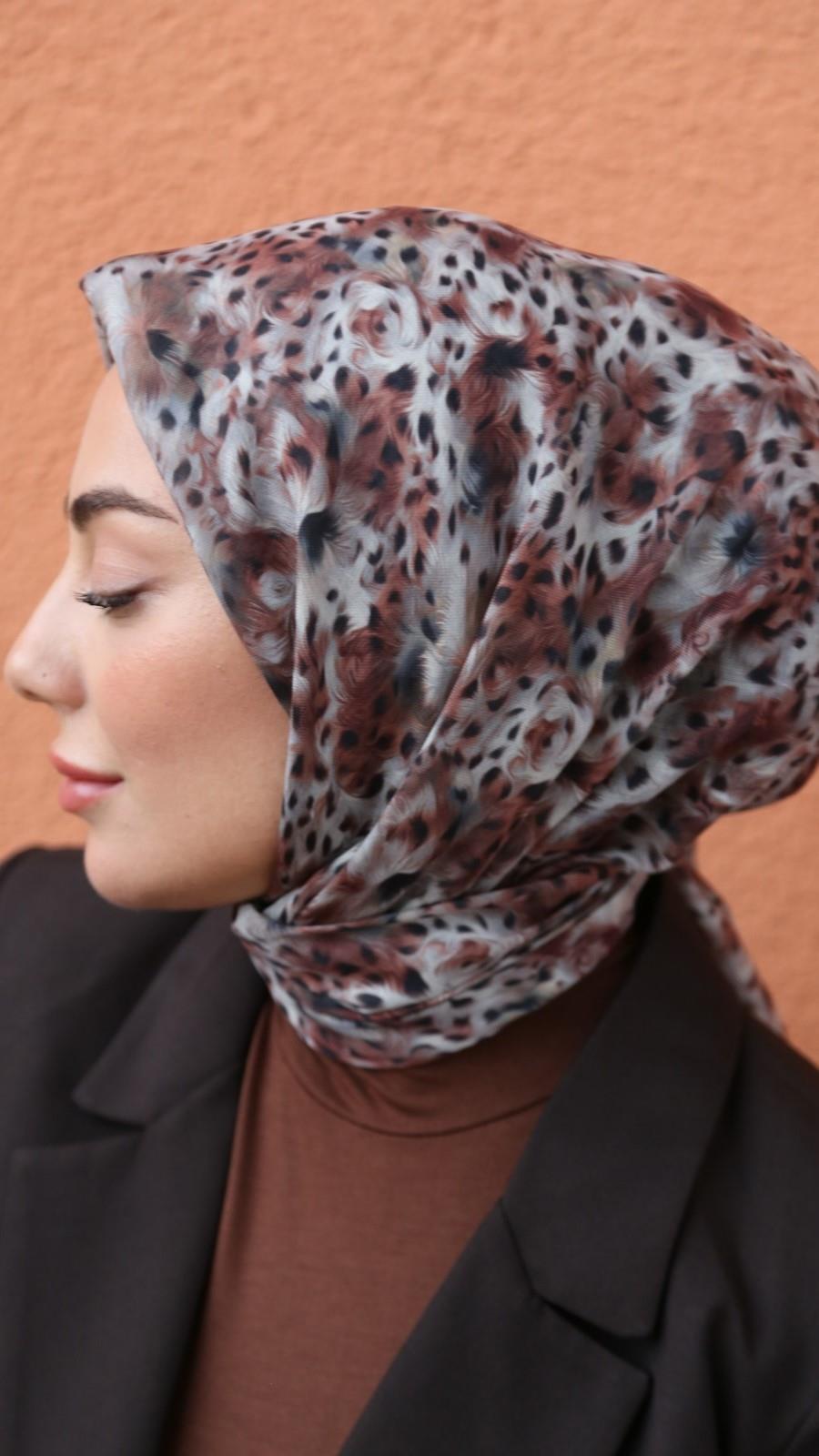 Locella Soft Pamuk Eşarp Kahve-5