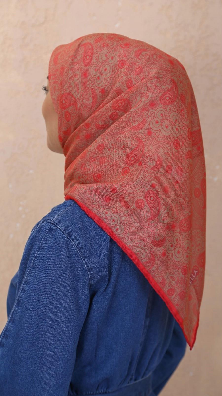 Locella Soft Pamuk Eşarp Mercan-12