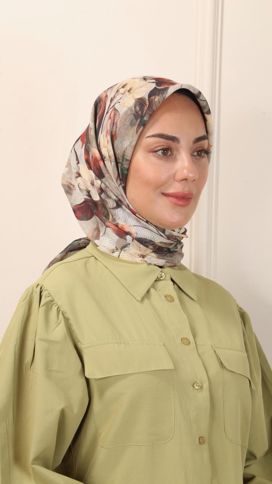 Locella Soft Pamuk Eşarp Vizon-2