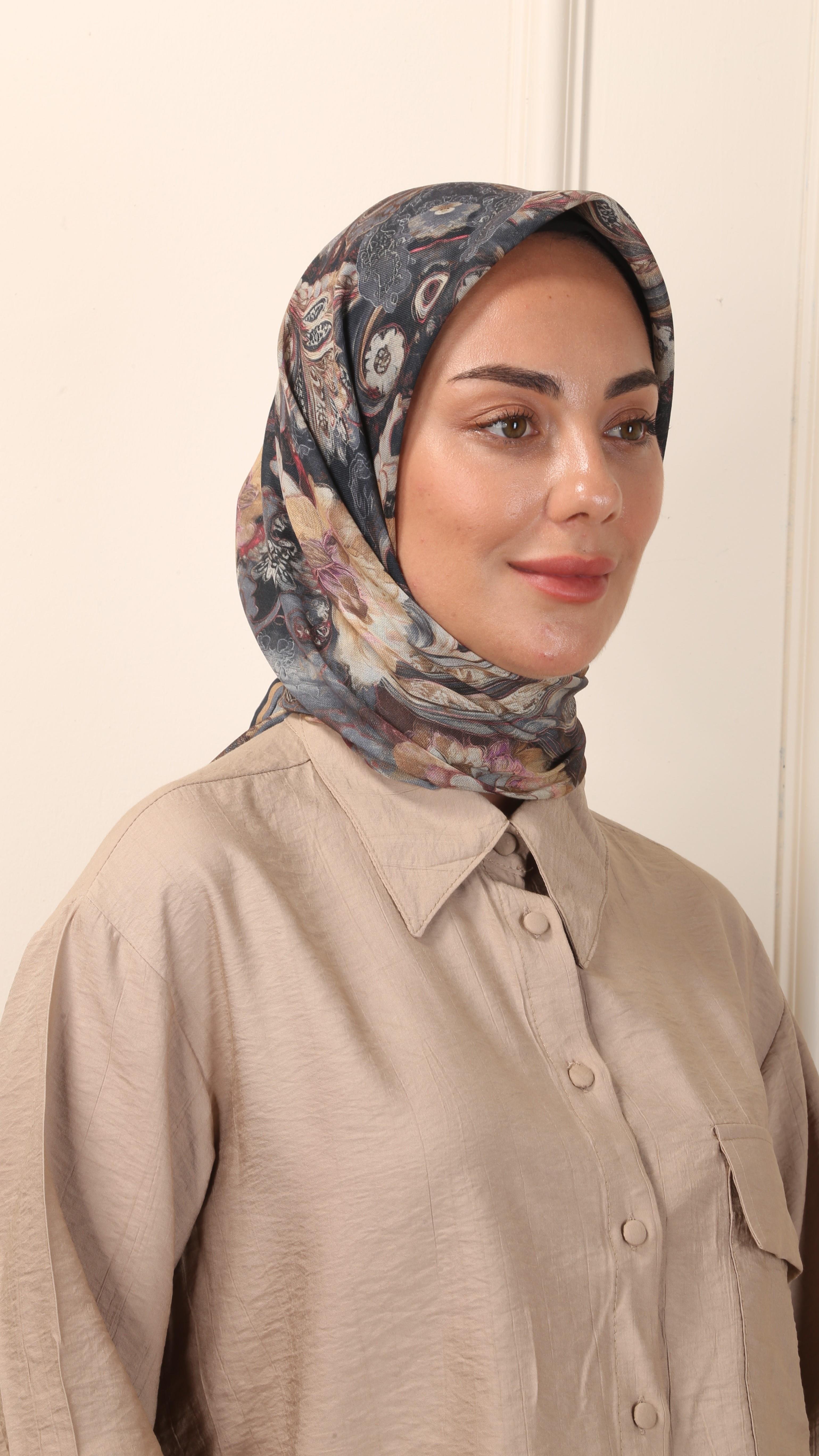 Locella Soft Pamuk Eşarp Gri-5