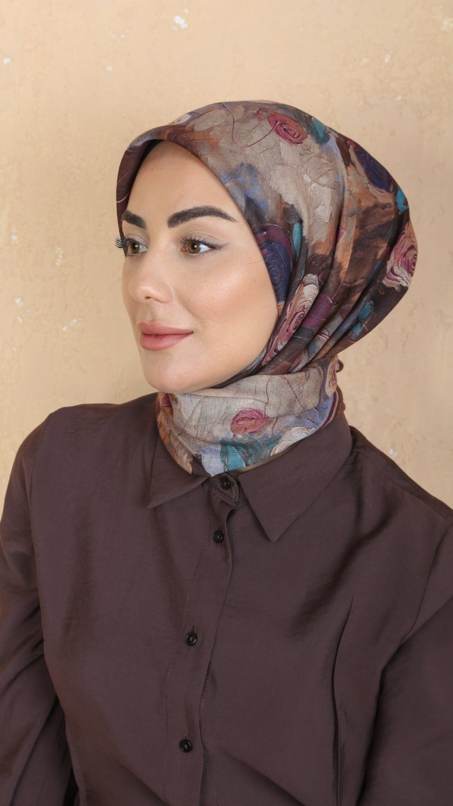 Locella Soft Pamuk Eşarp Kahve
