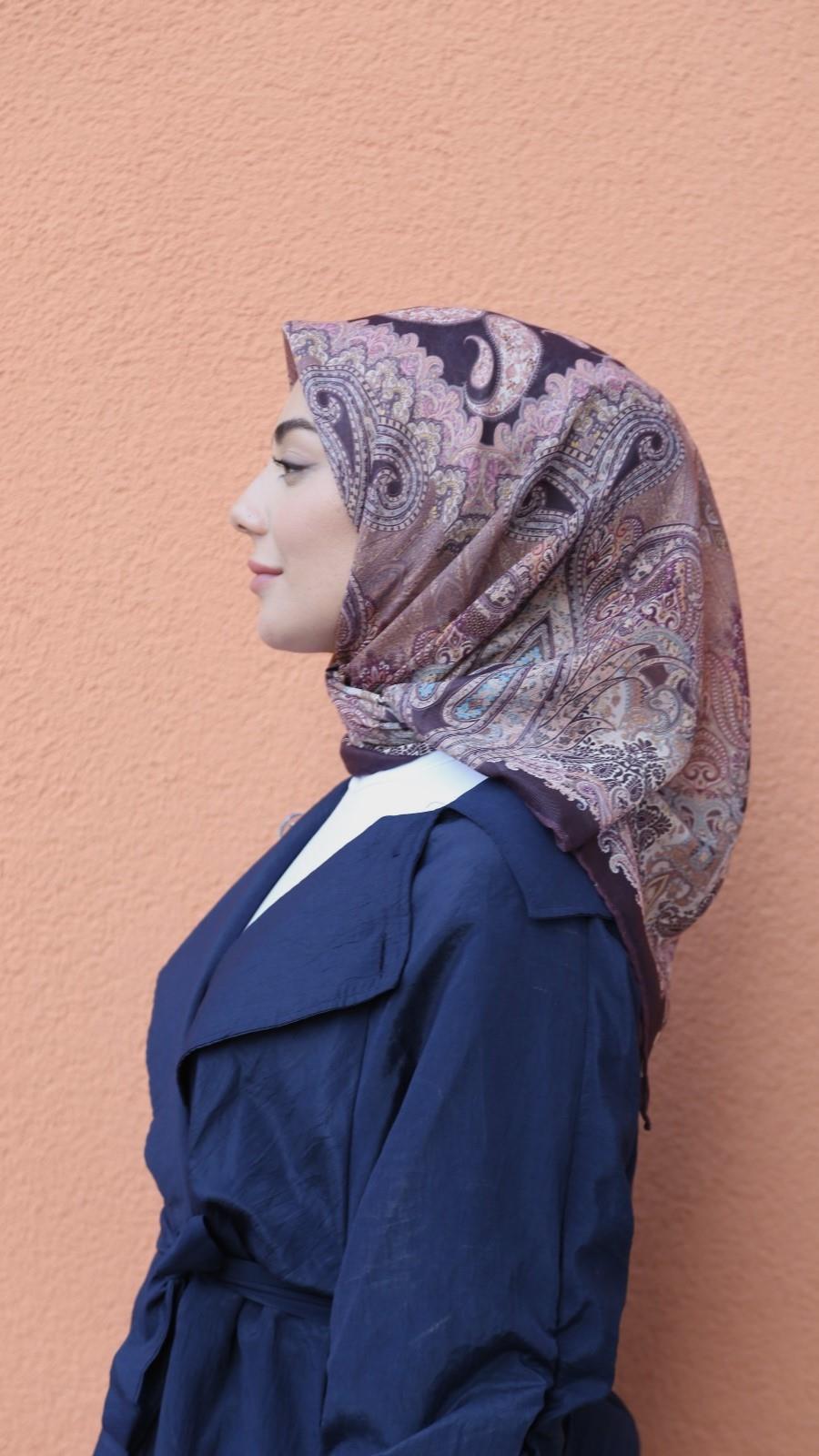 Locella Soft Pamuk Eşarp Mürdüm-2