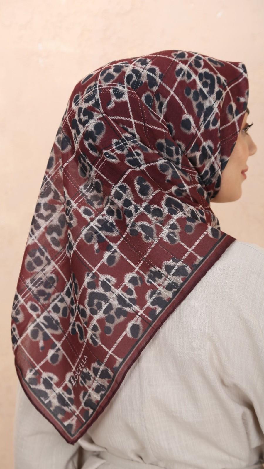 Locella Soft Pamuk Eşarp Bordo-6