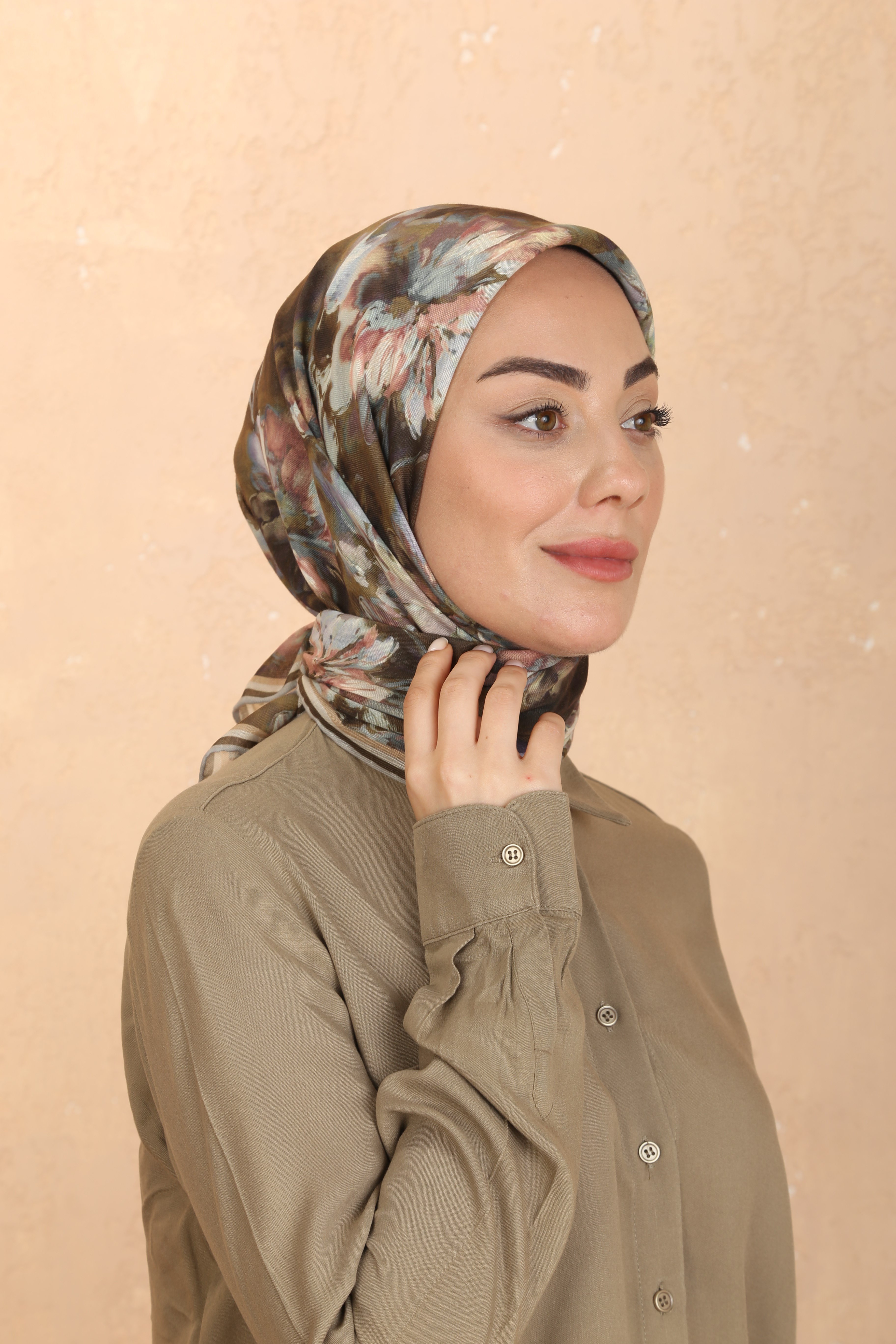 Locella Soft Pamuk Eşarp-Yeşil