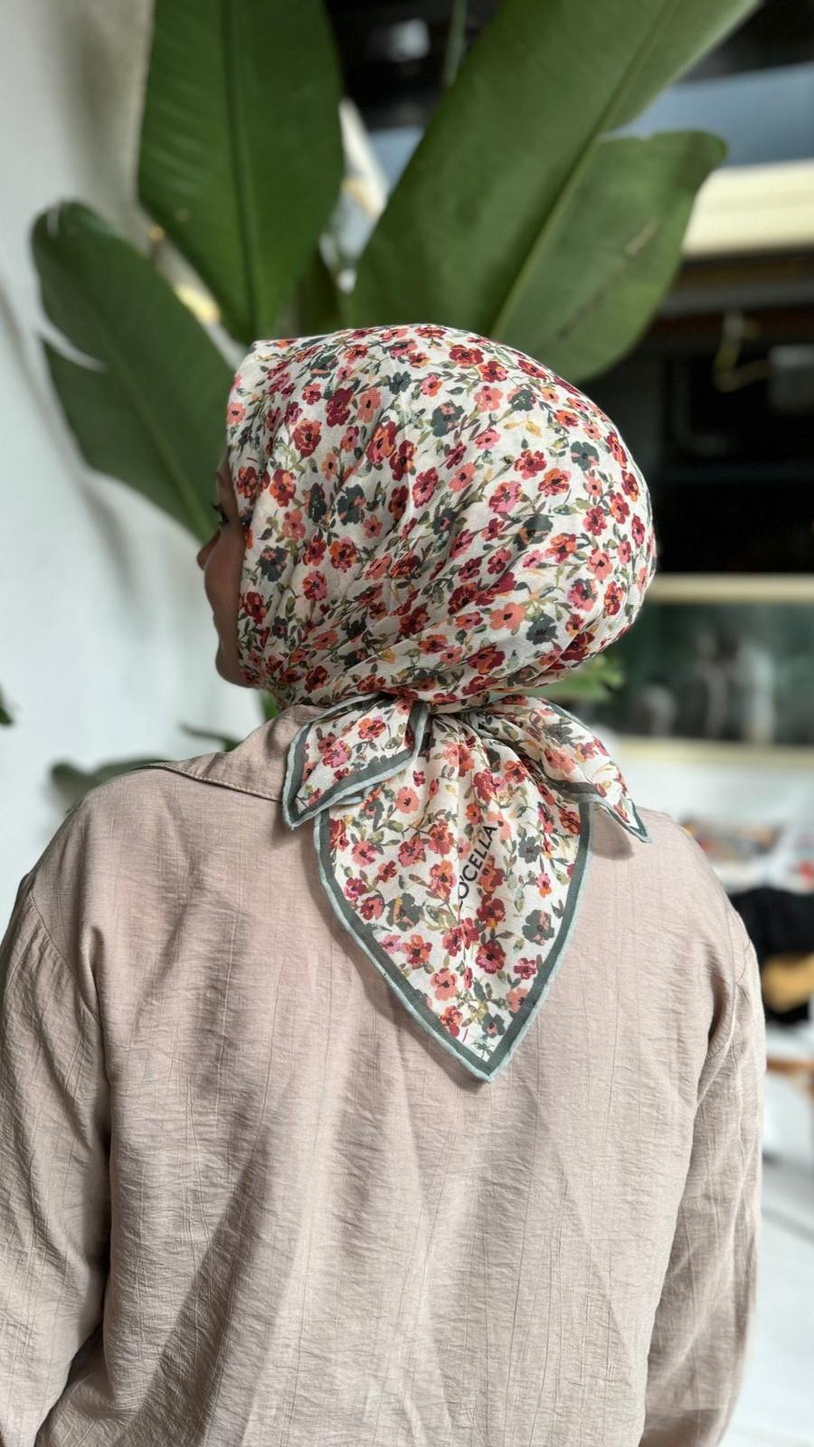 Locella Soft Pamuk Eşarp Haki Yeşil-11