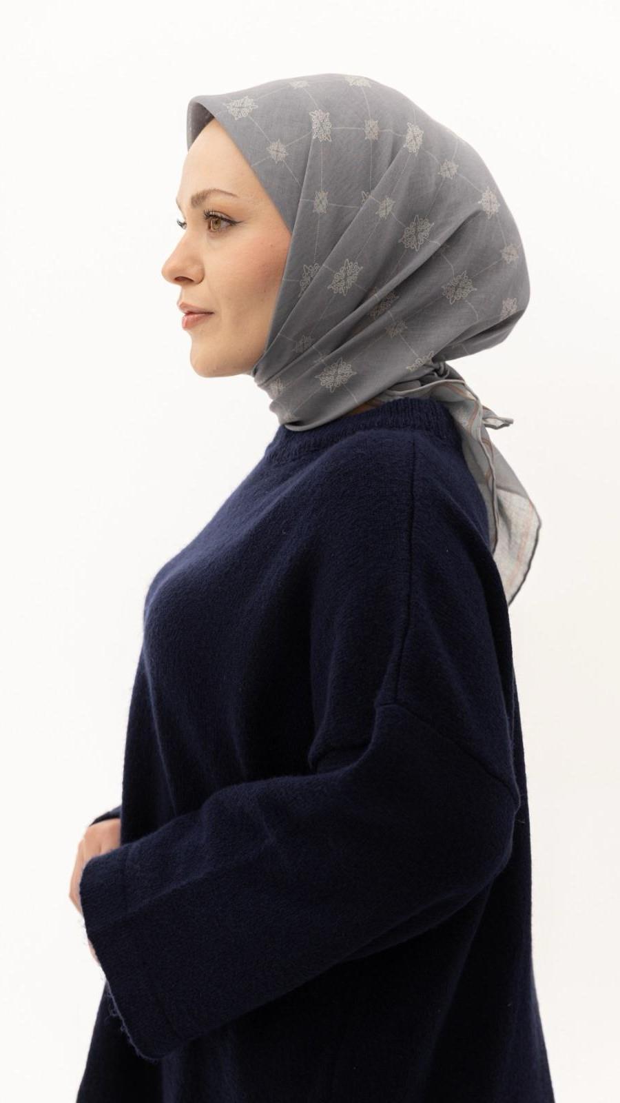 Locella Soft Pamuk Eşarp Gri-7