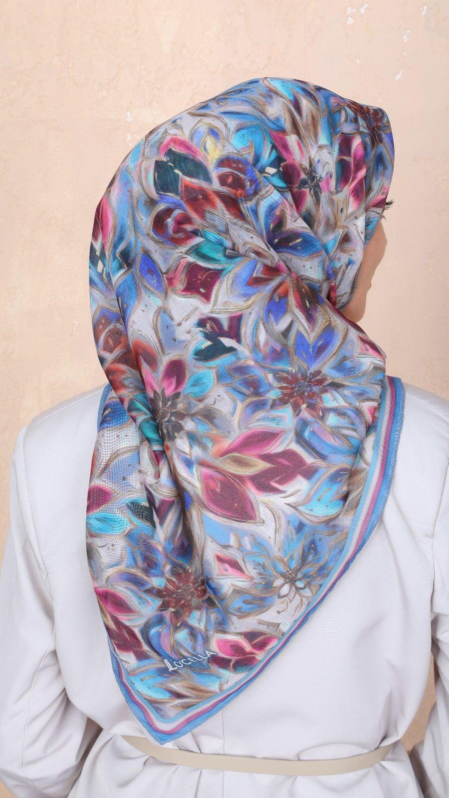 Locella Soft Pamuk Eşarp Mavi-5