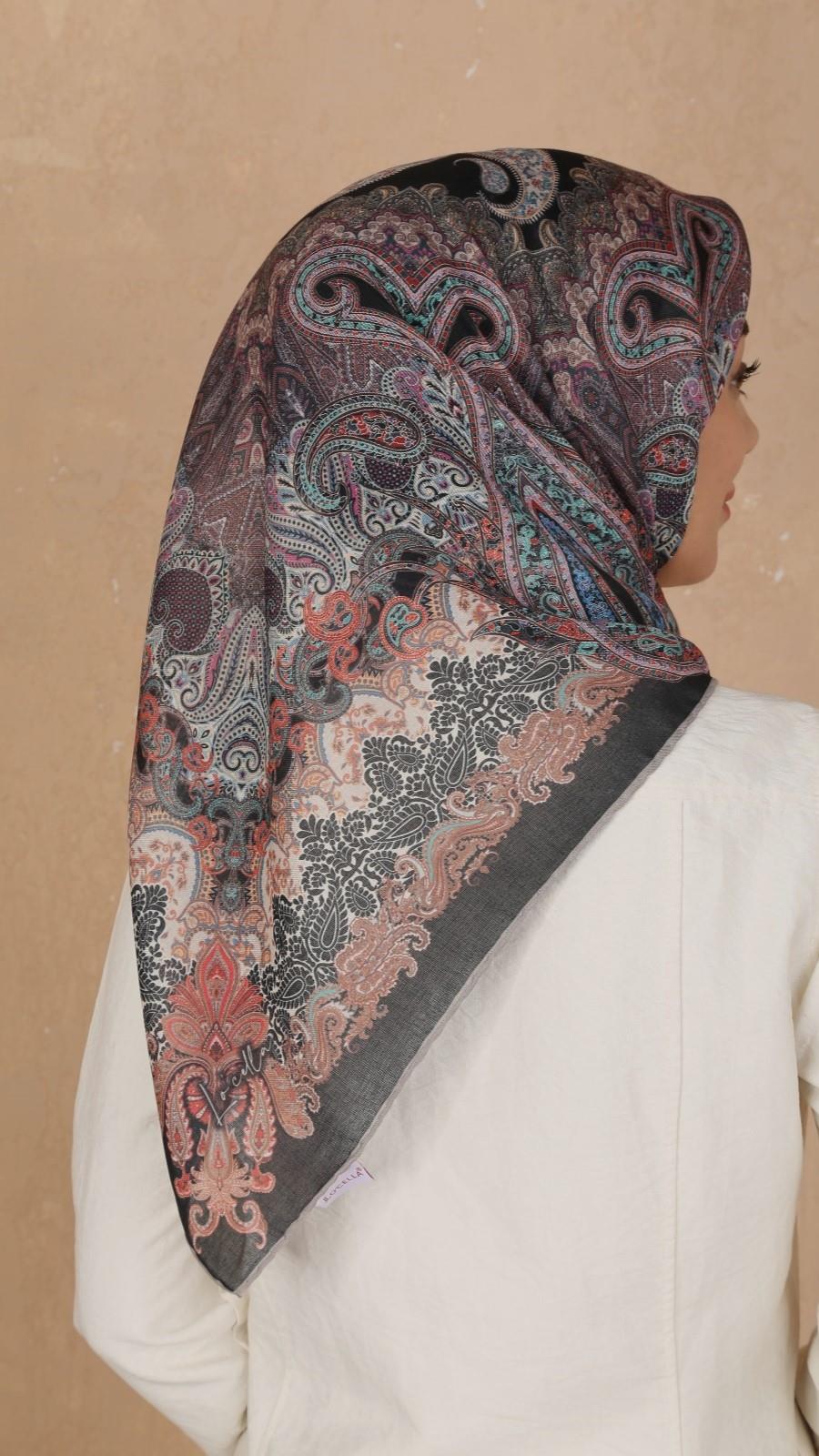 Locella Soft Pamuk Eşarp Siyah-3