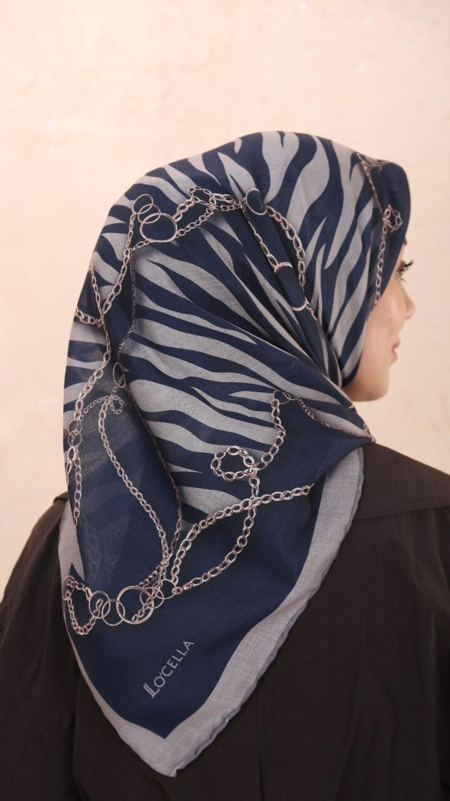 Locella Soft Pamuk Eşarp Lacivert-6