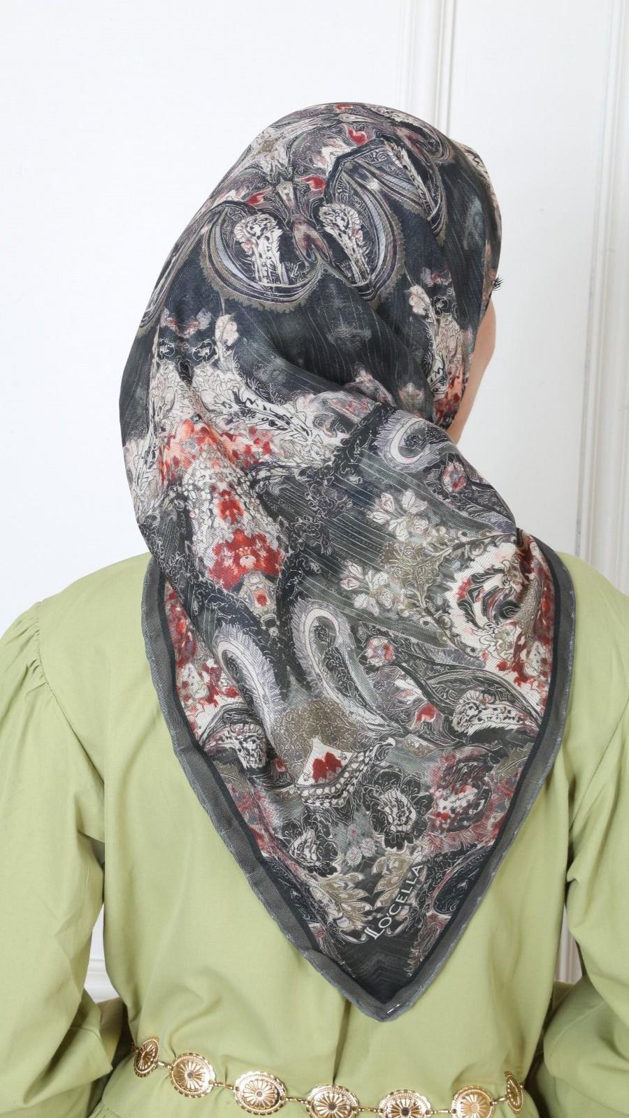 Locella Soft Pamuk Eşarp Haki Yeşil-13