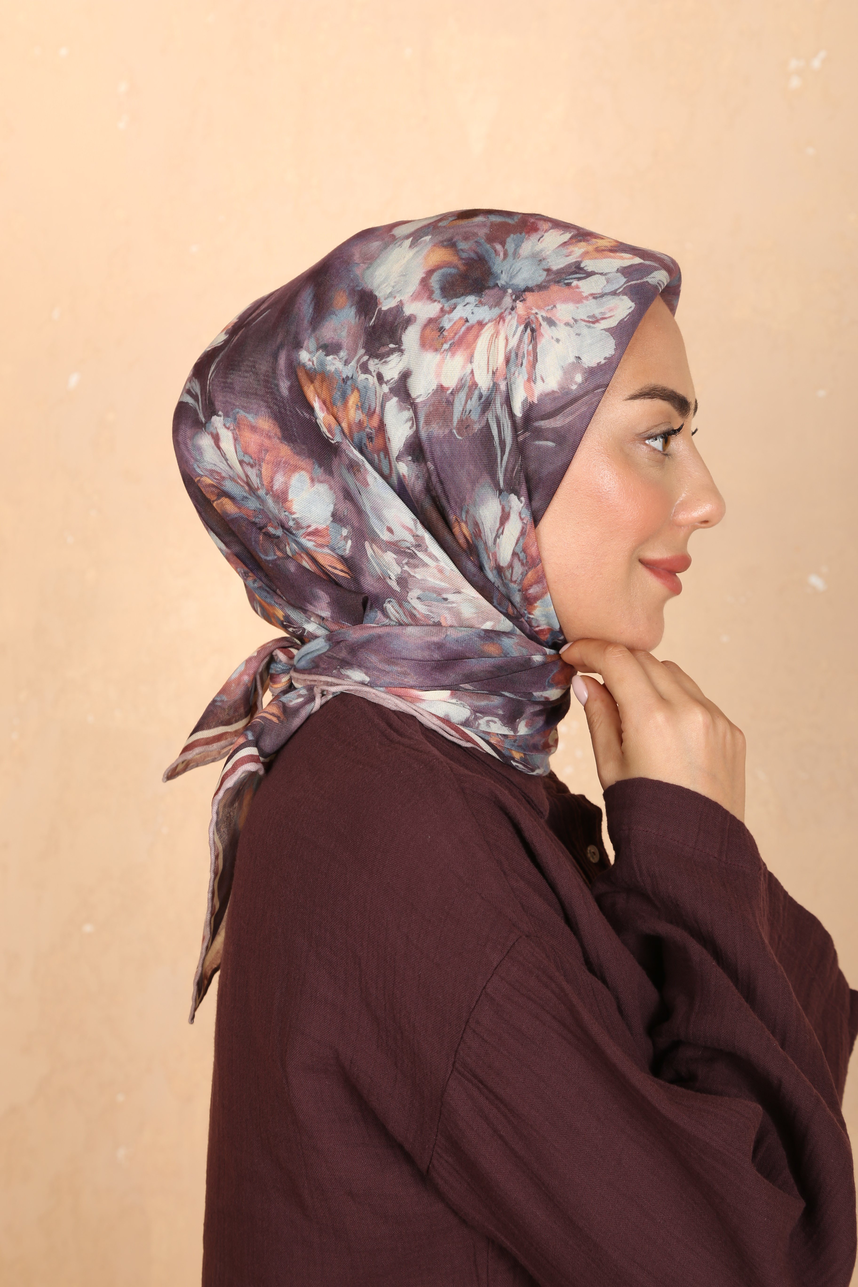 Locella Soft Pamuk Eşarp-Mürdüm