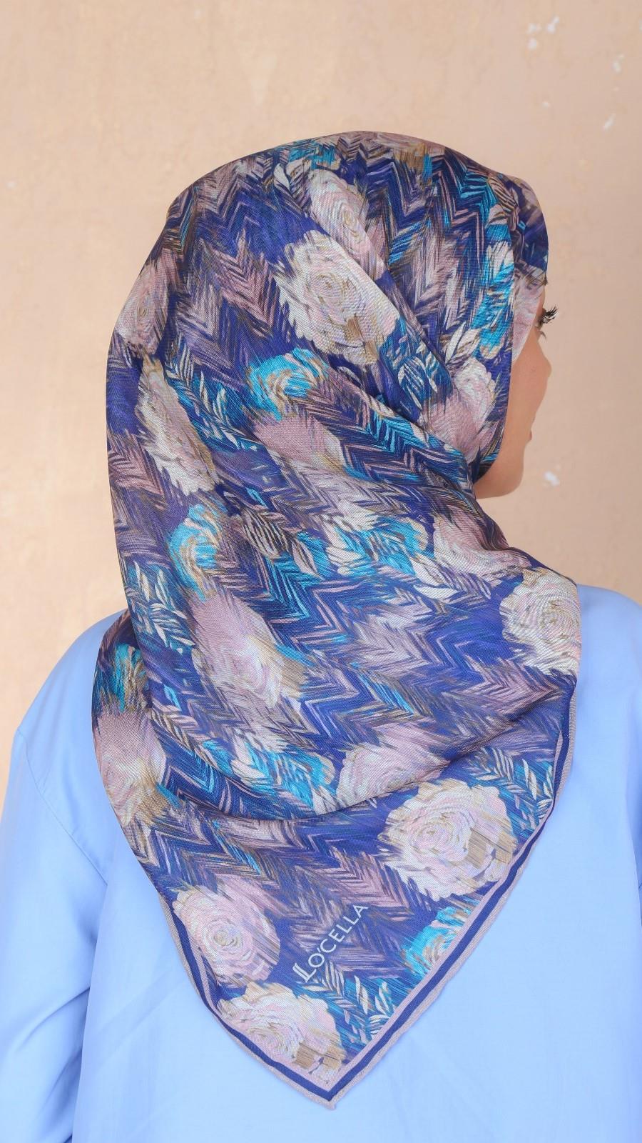 Locella Soft Pamuk Eşarp Koyu Mavi-4