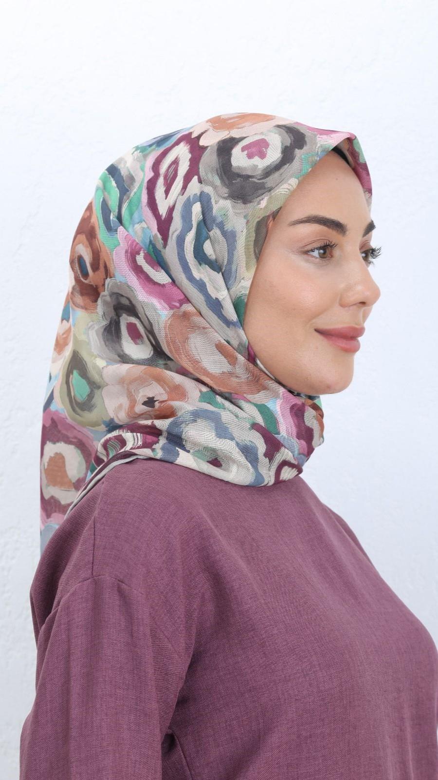 Locella Soft Pamuk Eşarp Mürdüm-4