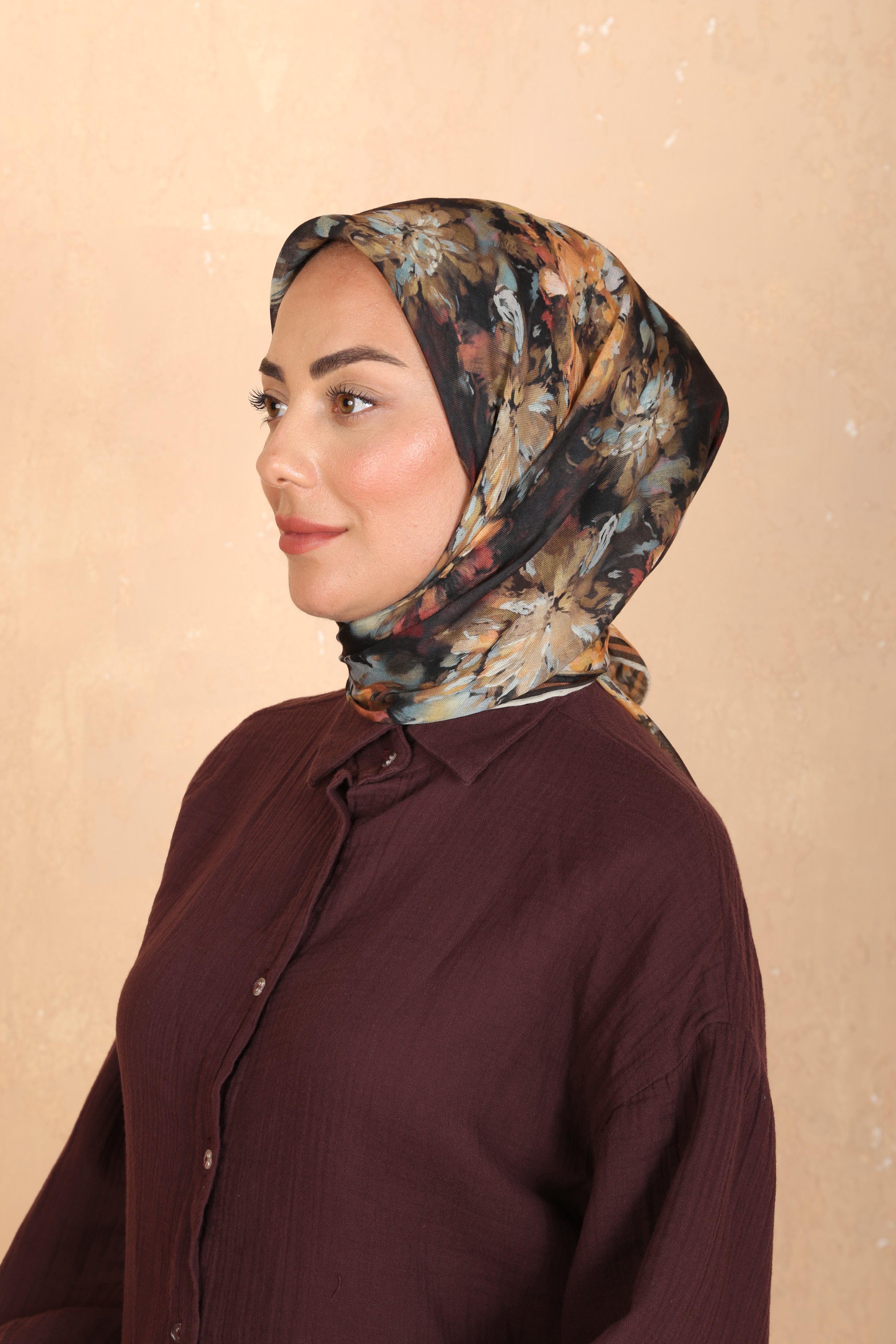 Locella Soft Pamuk Eşarp-Siyah