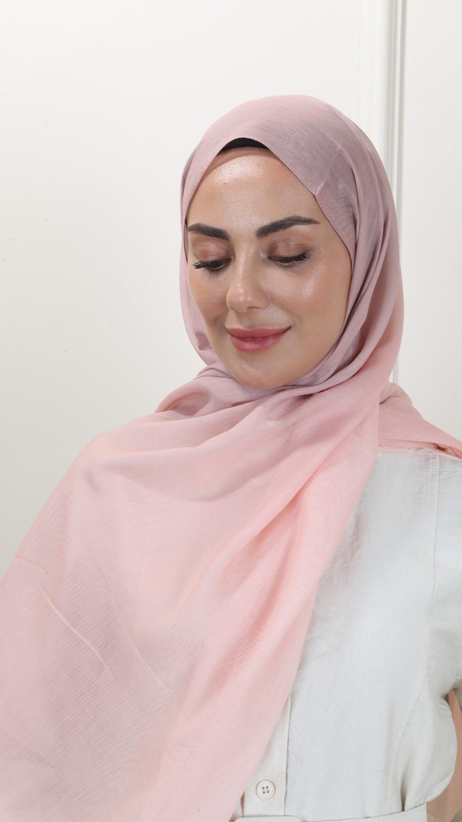 Pamuk Vual Şal Açık Pembe-17