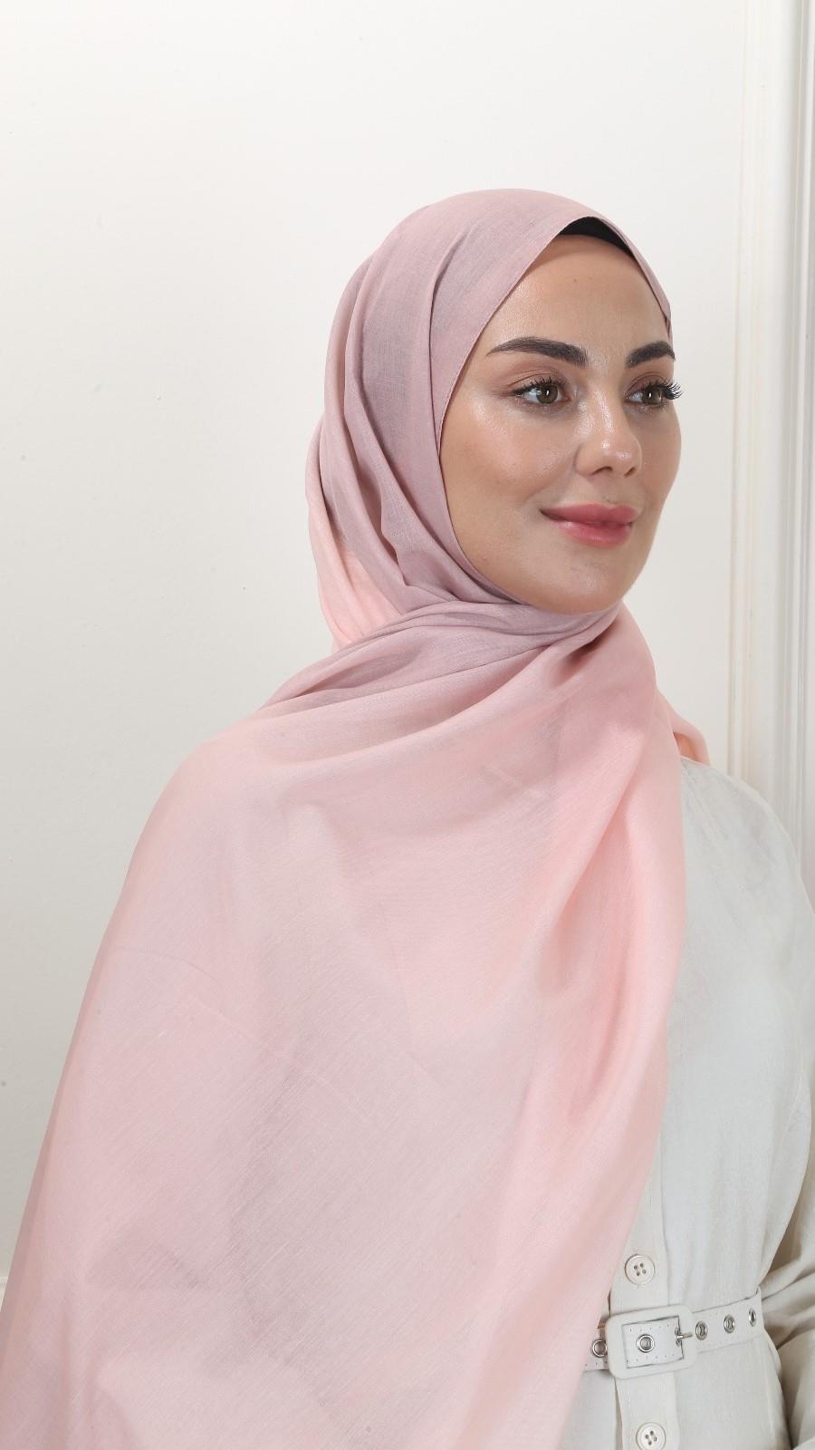 Pamuk Vual Şal Açık Pembe-17