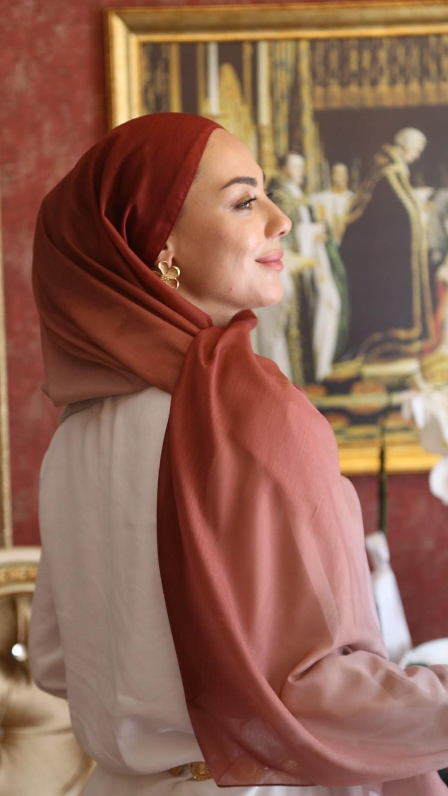 Pamuk Vual Şal Kiremit-14