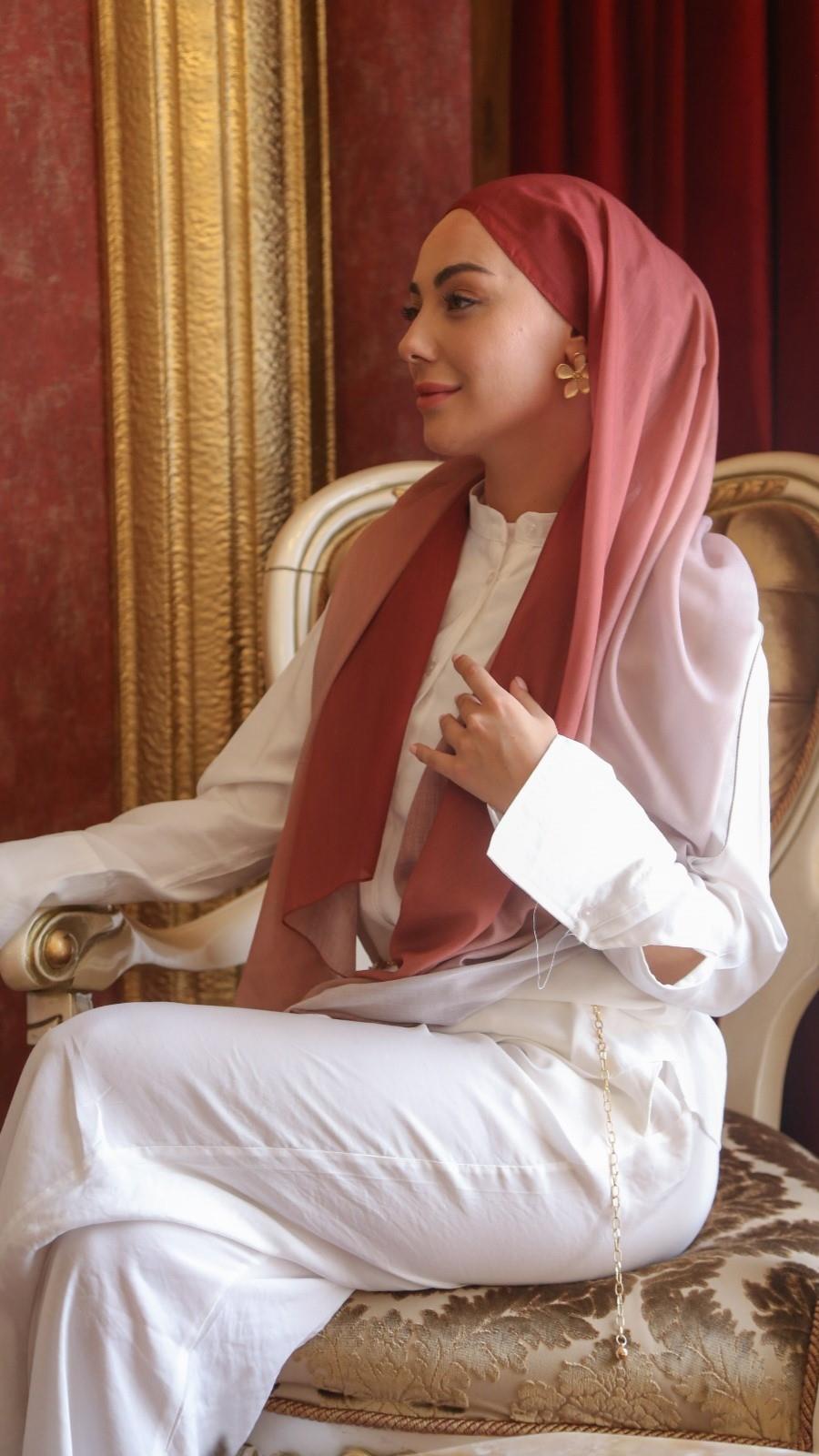 Pamuk Vual Şal Kiremit-14