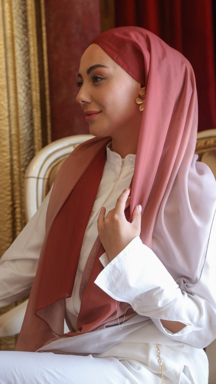 Pamuk Vual Şal Kiremit-14