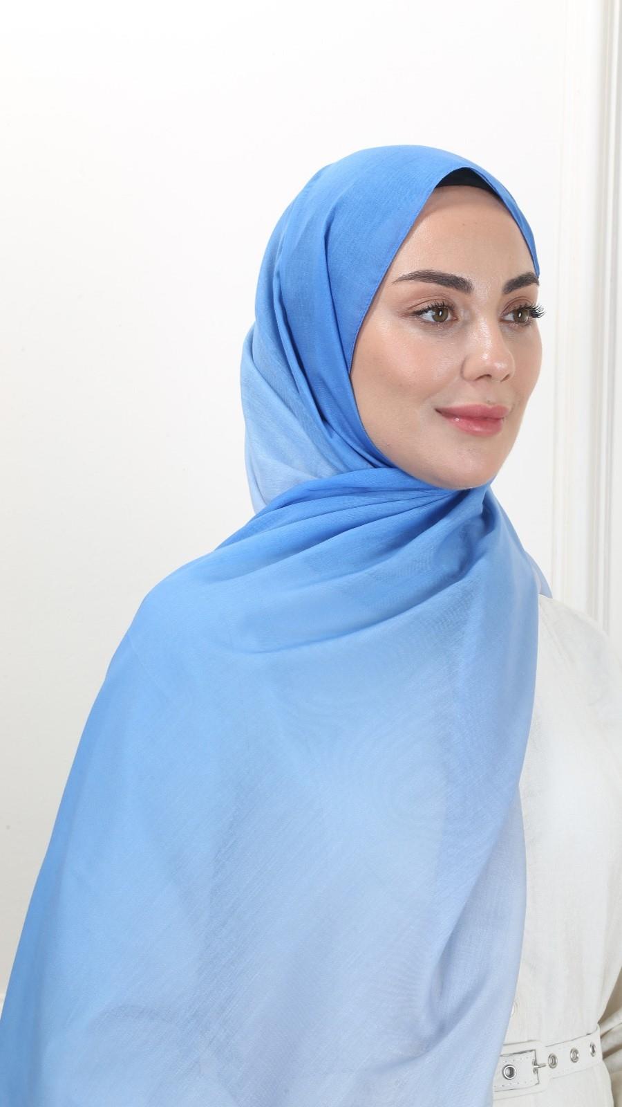 Pamuk Vual Şal Saks-20