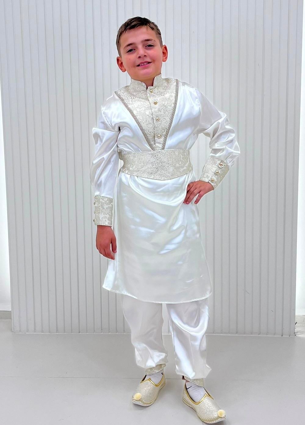 Altın Şerit İşlemeli Brokarlı Kaftan Sünnet Kıyafeti