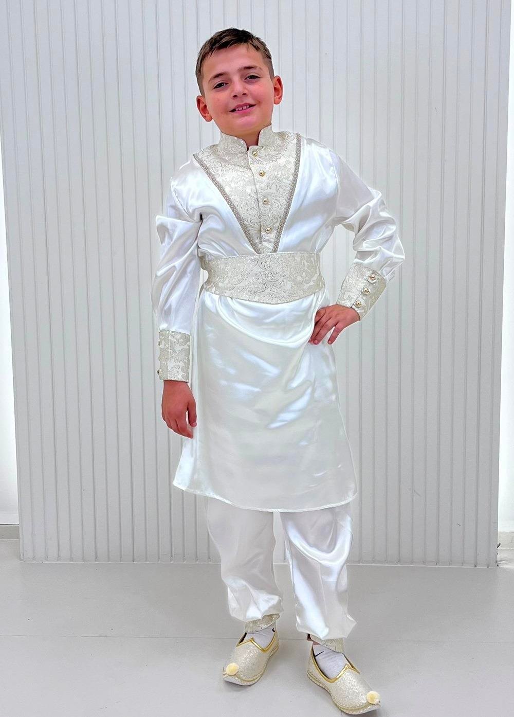 Altın Şerit İşlemeli Brokarlı Kaftan Sünnet Kıyafeti