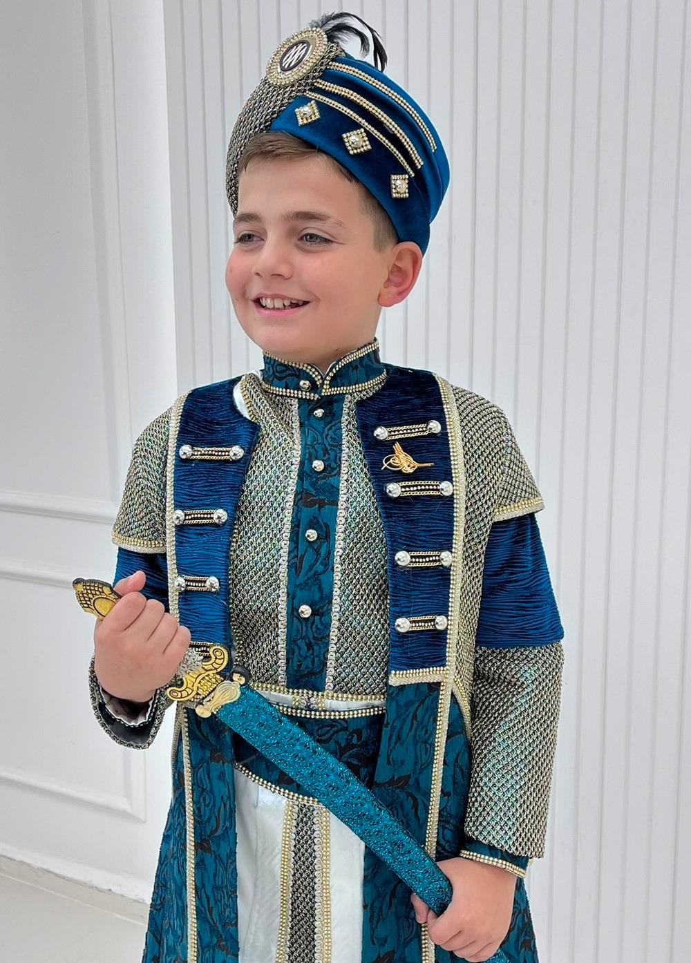 Brokar Kadife Kombinli Kaftan Sünnet Kıyafeti