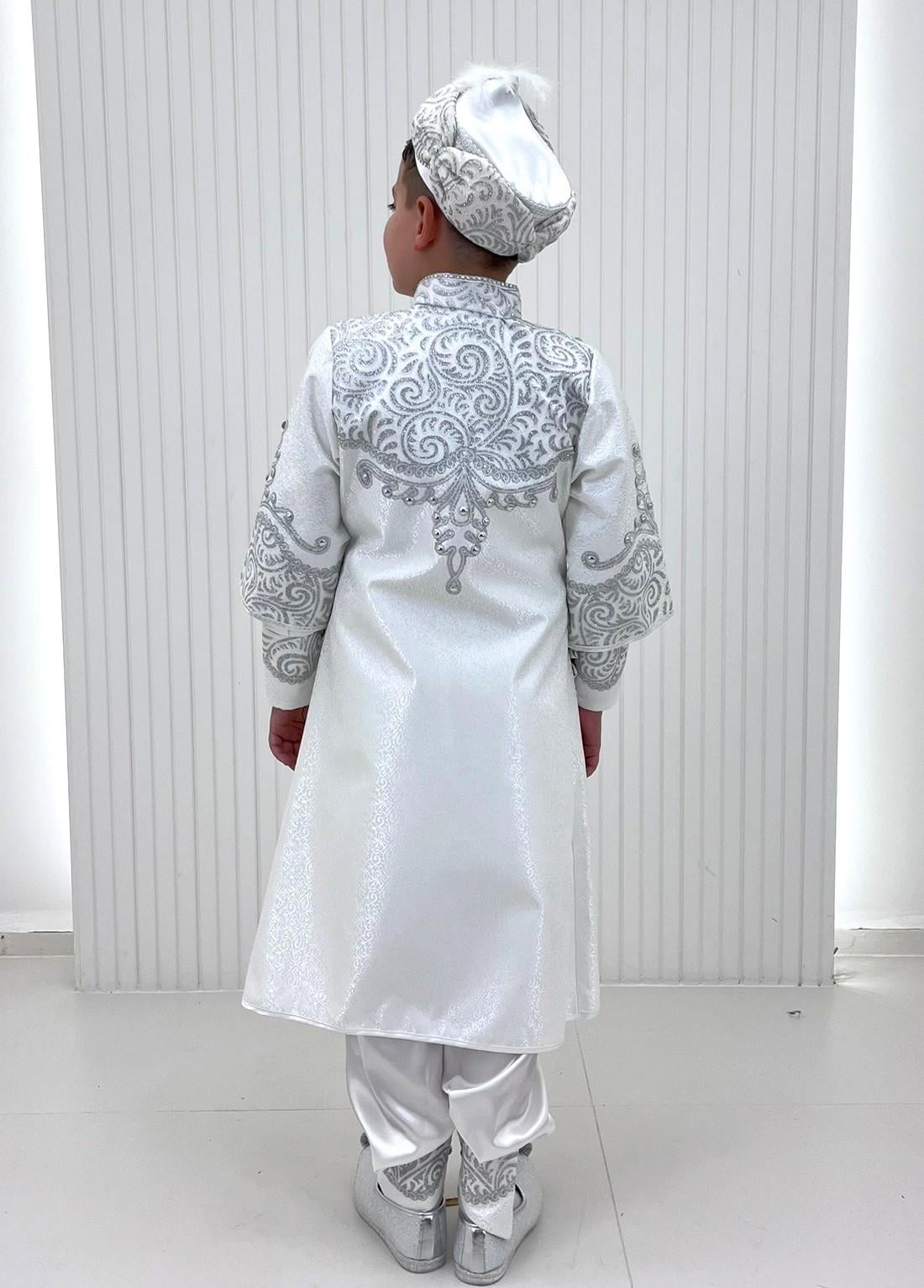 Gümüş Lüks Lase Simli Kaftan Sünnet Kıyafeti