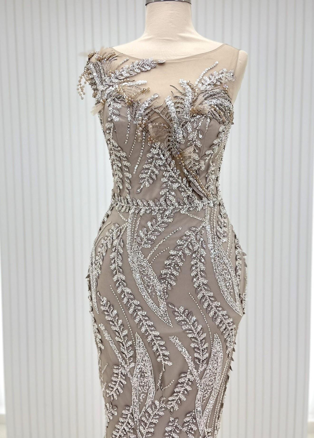 İthal Dantel Balık Abiye Kadife Kaftan Damatlık Kombin Set 67