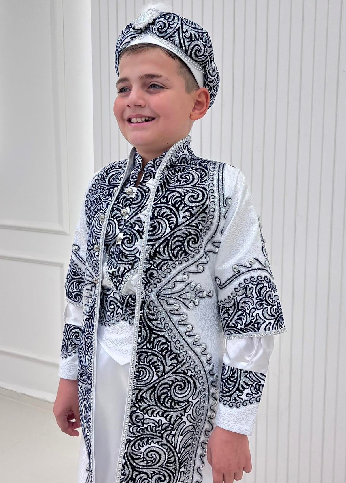 Lacivert Lüks Lase Simli Kaftan Sünnet Kıyafeti