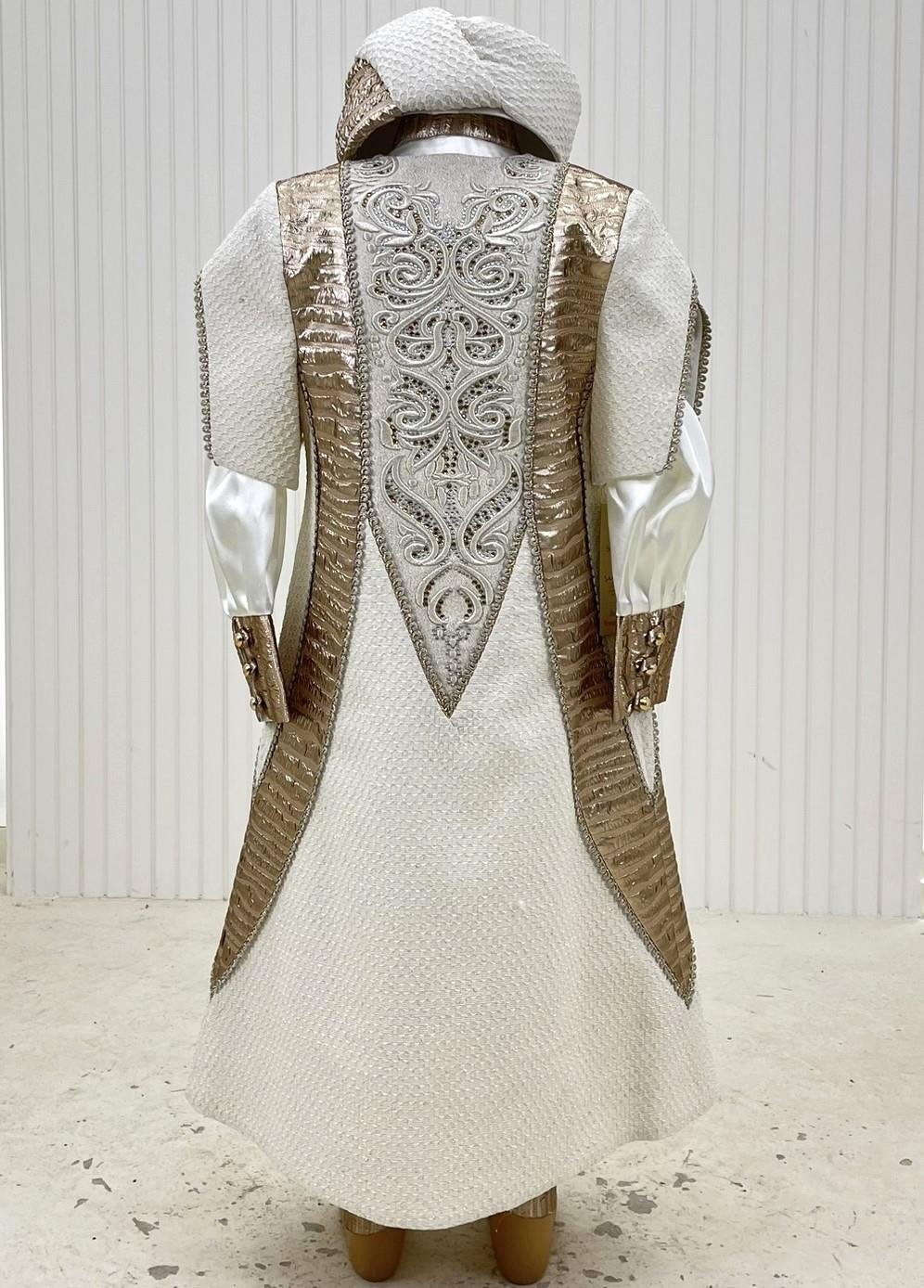 Simli Dantel Tesettür Abiye Brokar Kaftan Kruvaze Takım Elbise Kombin Set 66