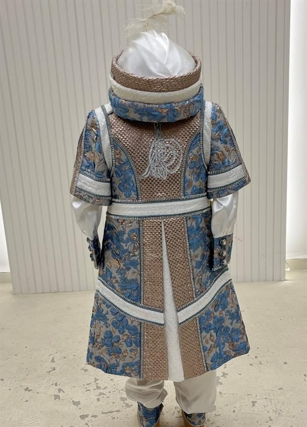 Turkuaz Bakır Zırhlı Dokulu Brokar Kaftan Sünnet Kıyafeti