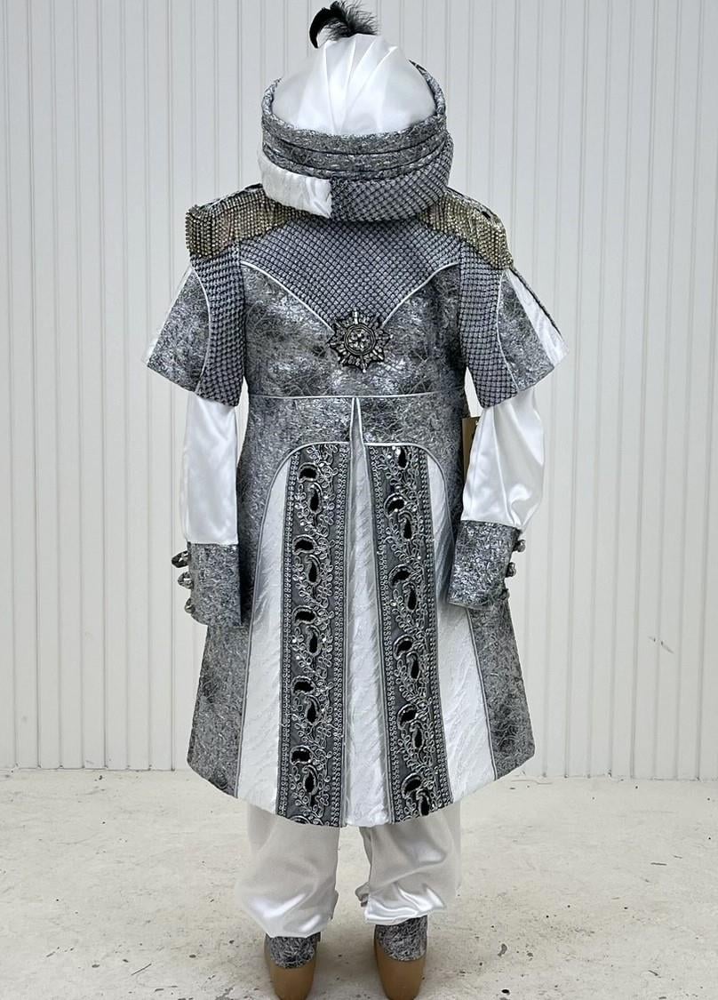 Üstü Gümüş Dantel Tesettür Abiye Apoletli Kaftan Damatlık Kombin Set 54