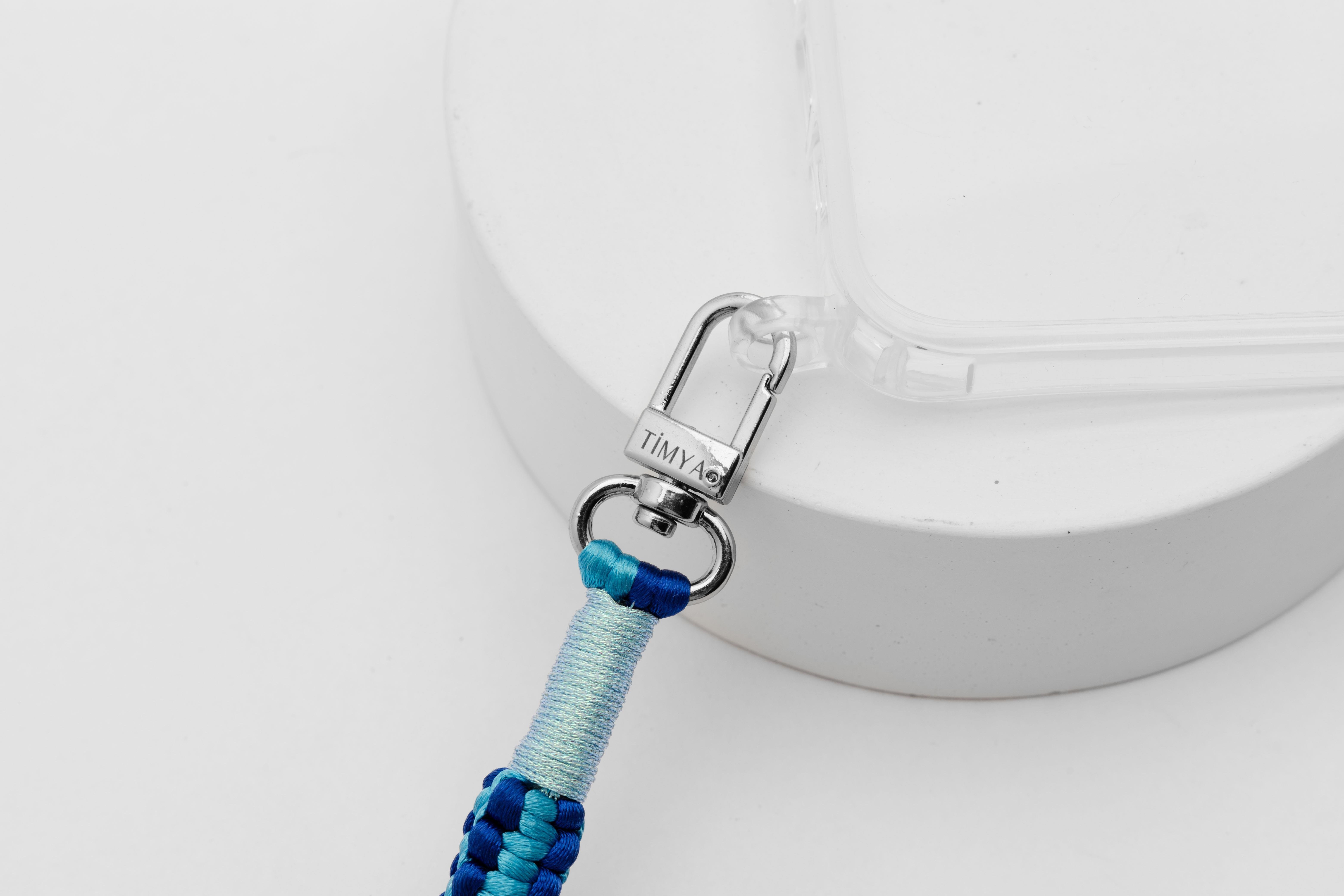 Mini Makrome Charm Telefon Aksesuarı Anahtarlık Mavi