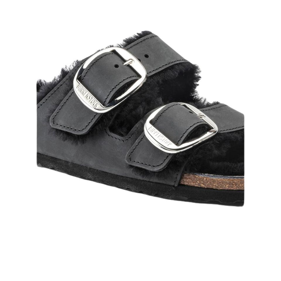 Arizona Big Buckle Shearling Tüylü Terlik 