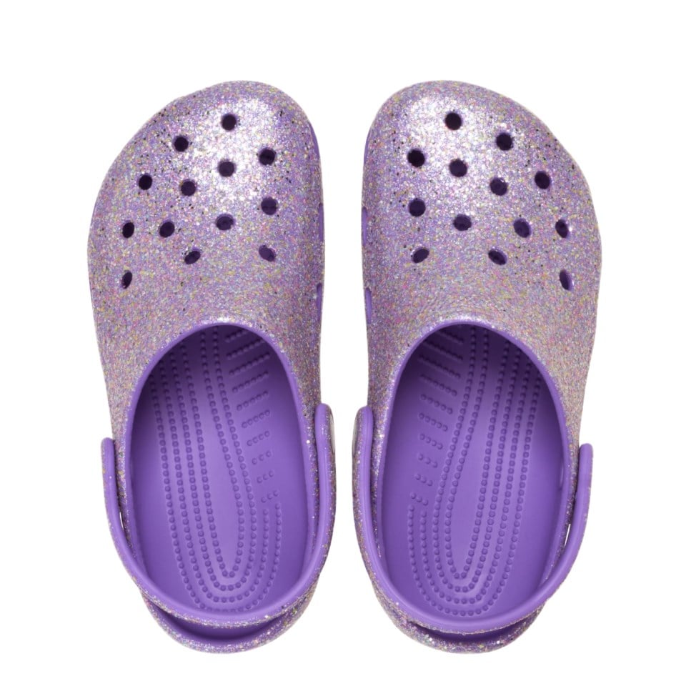 Classic Fantasy Glitter Clog K Crocs Simli Mor Kız Çocuk Terlik
