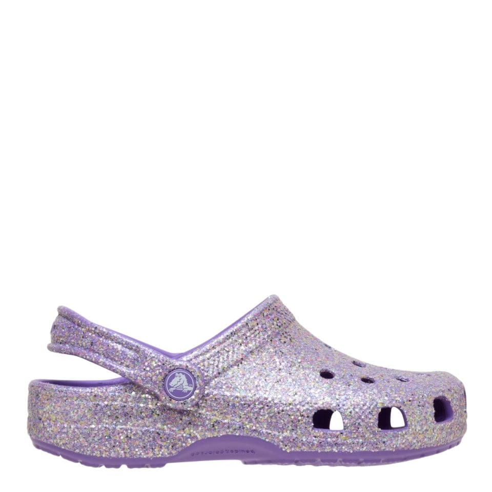 Classic Fantasy Glitter Clog K Crocs Simli Mor Kız Çocuk Terlik