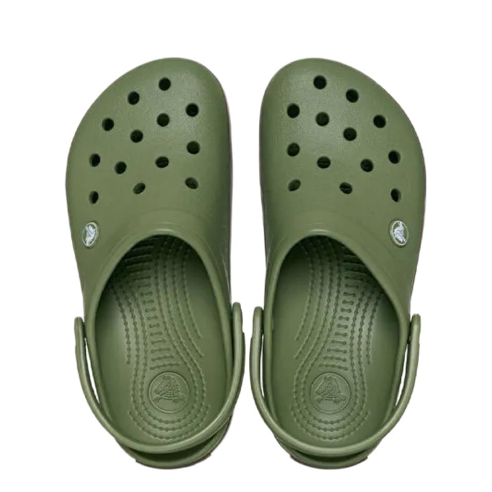 Crocband Gum Clog Crocs Yeşil Rengi Kahverengi Şeritli Terlik