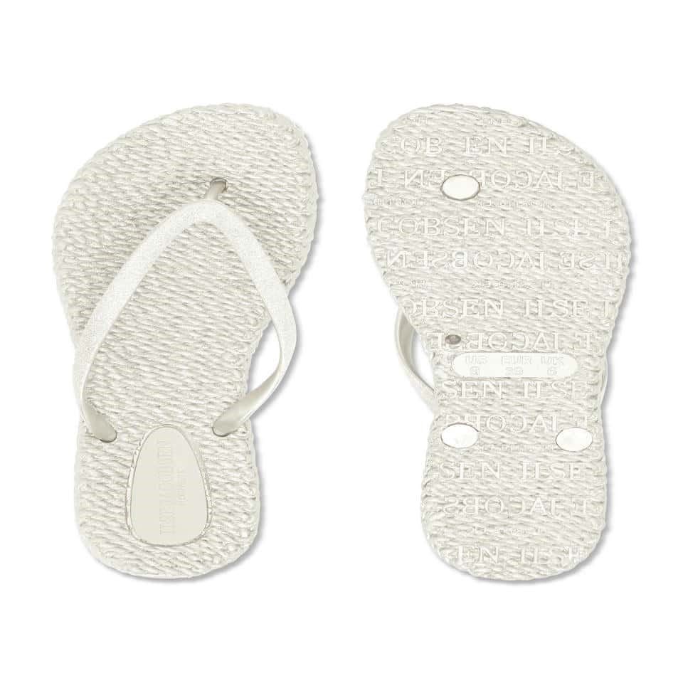 Ilse Jacobsen - Cheerful01 Flip Flop With Glitter Krem Simli Parmak Arası Terlik