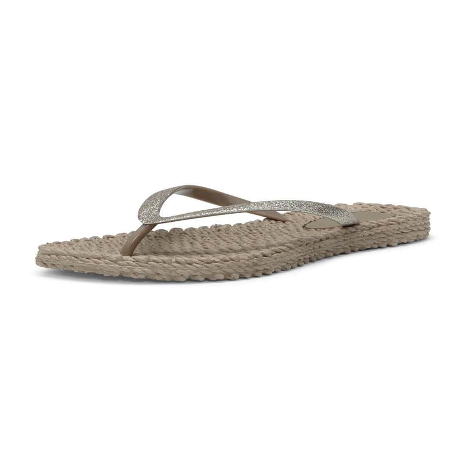 Ilse Jacobsen - Cheerful01 Flip Flop With Glitter Bej Simli Parmak Arası Terlik